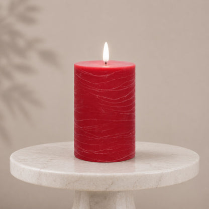 FIA Wick Red Pillar Candle (Set of 2)