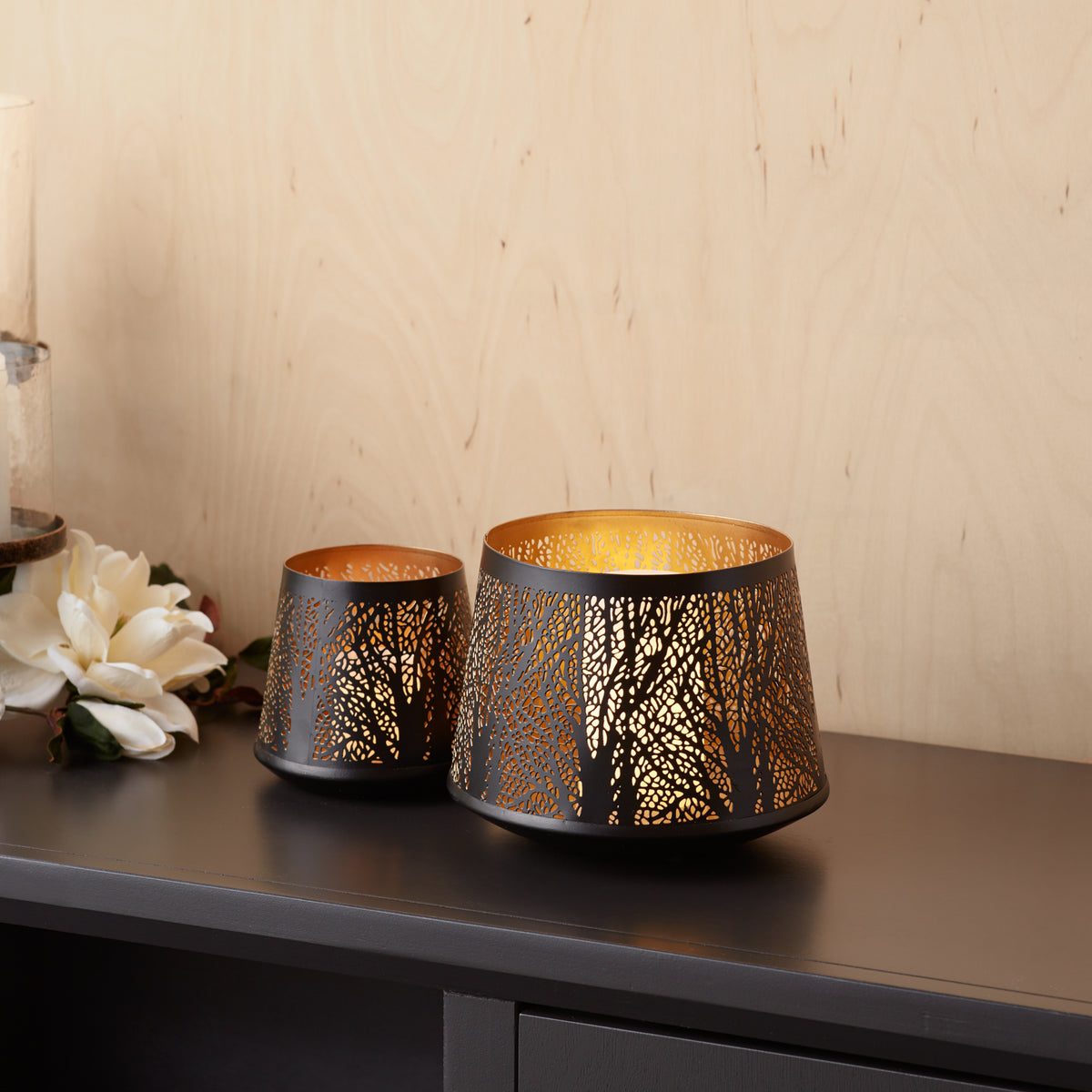 Tapered Punched Metal Candle Holder (Set of 4) -Ship Only