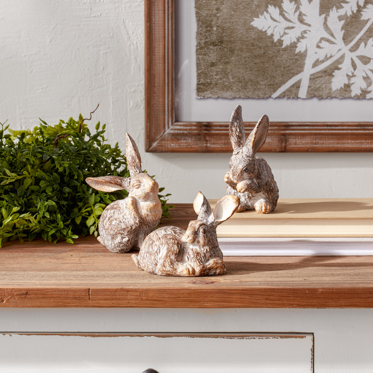 Garden Rabbit Figurine (Set of 3) -Ship Only