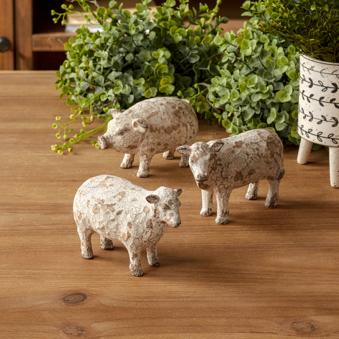 Distressed Farm Animal Figurine (Set of 3) -Ship Only