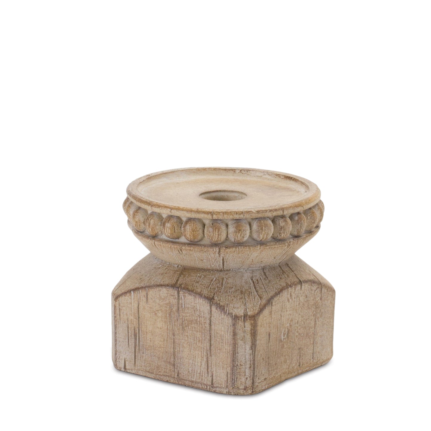 Beaded Wood Design Candle Holder (Set of 4) -Ship Only