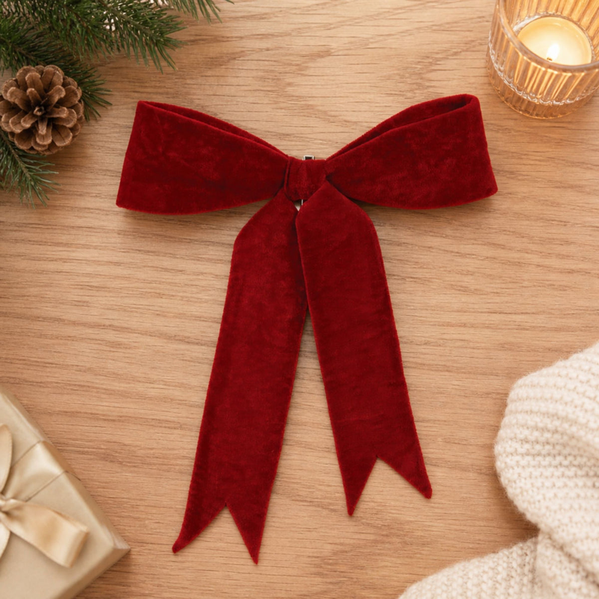 Red Wired Holiday Bow (Set of 2) -Ship Only