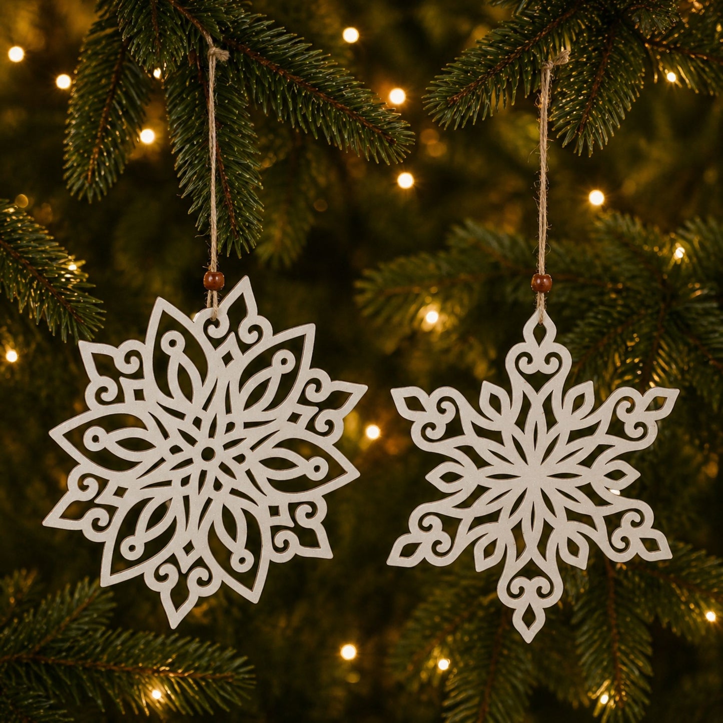 Wood Cut-Out Snowflake Ornament (Set of 24) -Ship Only