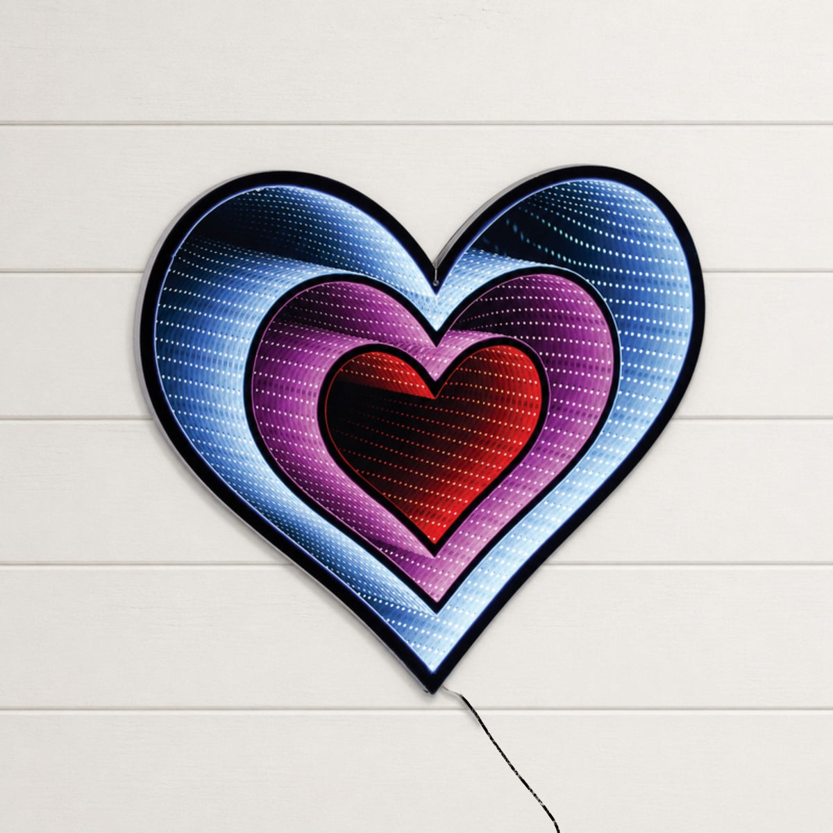 Hanging Triple Heart Ekko Light Display 23.5"H -Ship Only