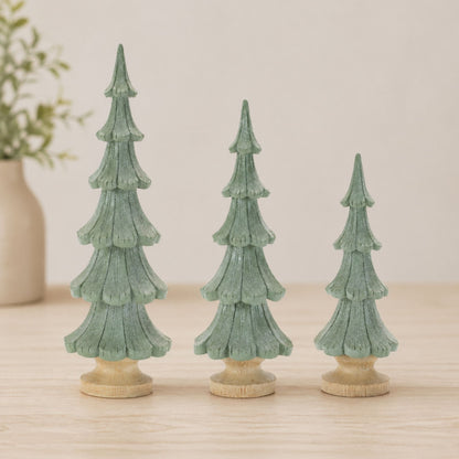 Glittered Pine Tree (Set of 3)