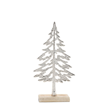 Metal Tree with Wood Base (Set of 2)