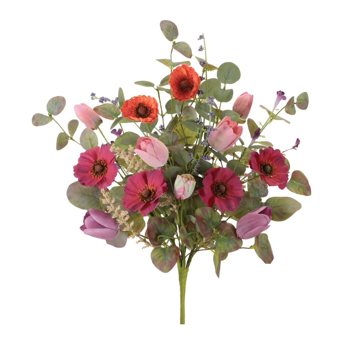 Poppy/Tulip Bush (Set of 2) 17”H Polyester -Ship Only
