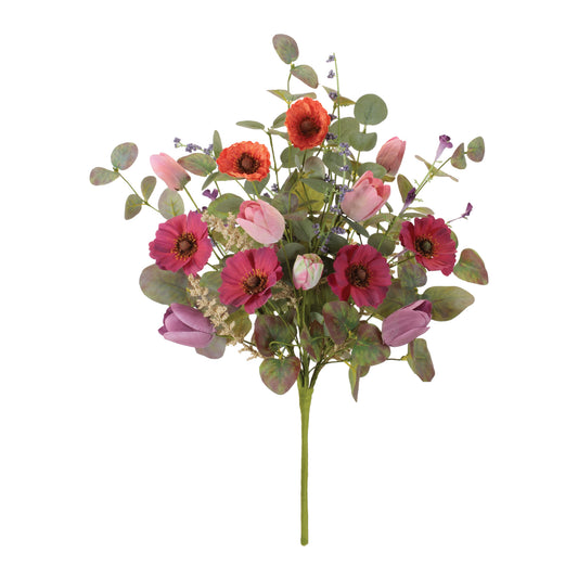 Poppy/Tulip Bush (Set of 2) 17”H Polyester -Ship Only