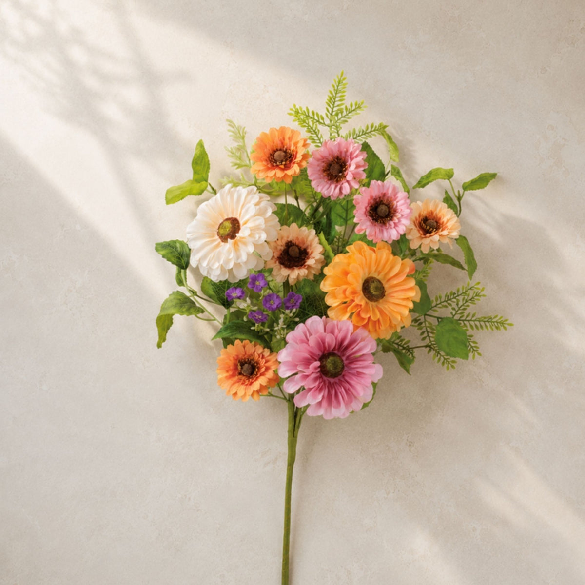 Mixed Zinnia Bush (Set of 2) 20”H Polyester -Ship Only