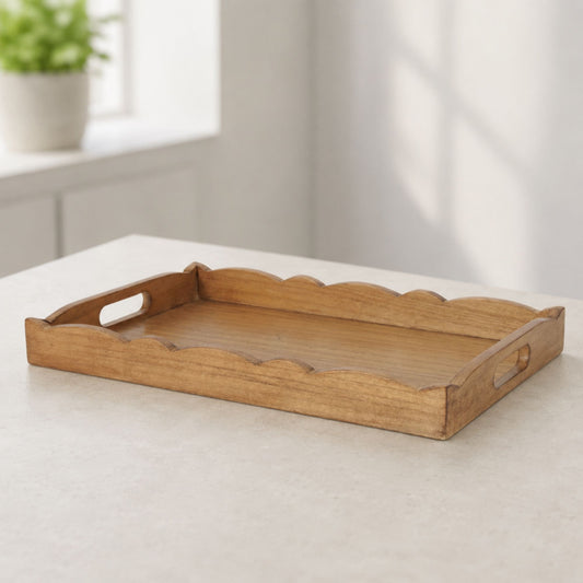 Tray (Set of 2) 16"L x 10"W x 1.75"H, 19"L x 12"W x 2"H Wood/MDF -Ship Only
