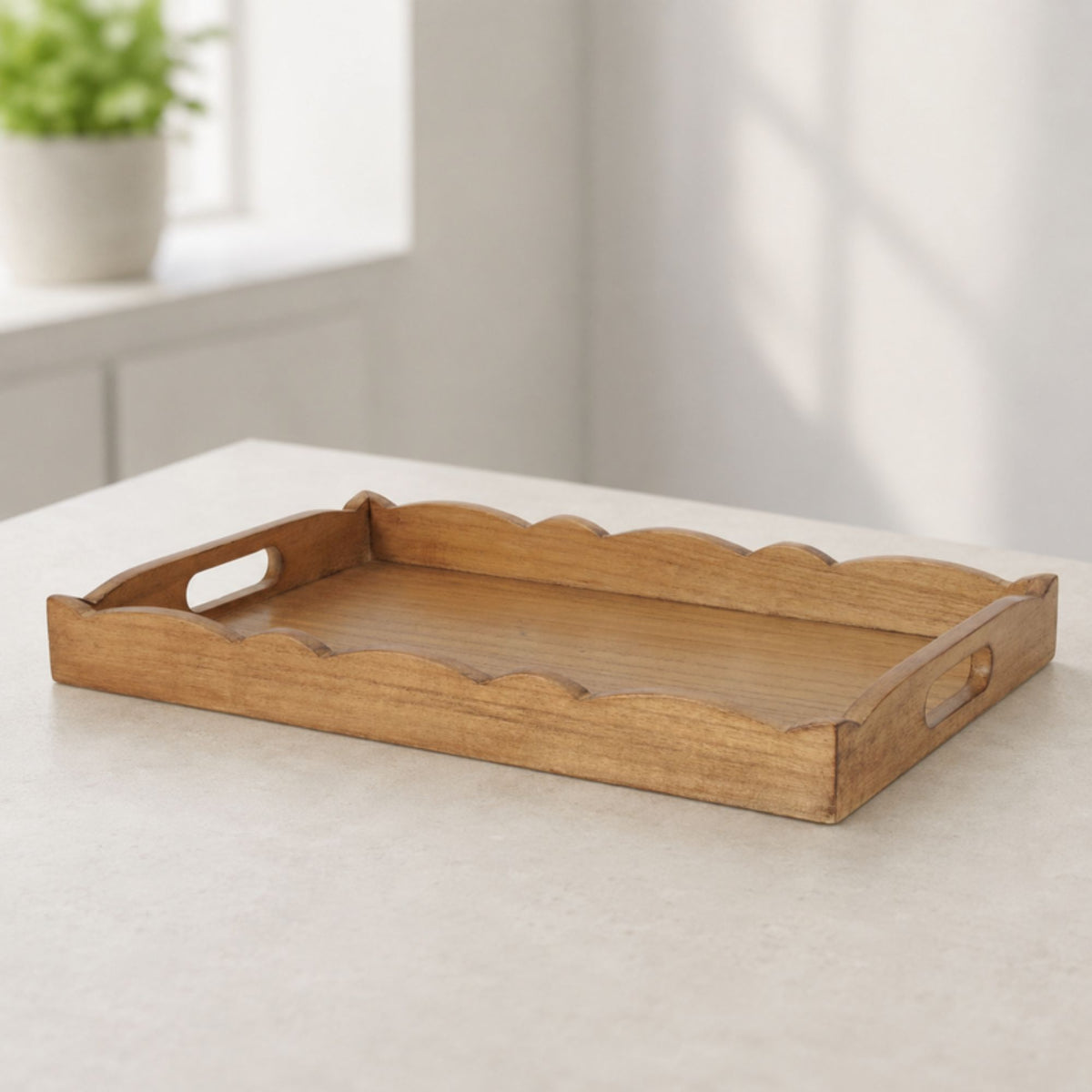 Tray (Set of 2) 16"L x 10"W x 1.75"H, 19"L x 12"W x 2"H Wood/MDF -Ship Only