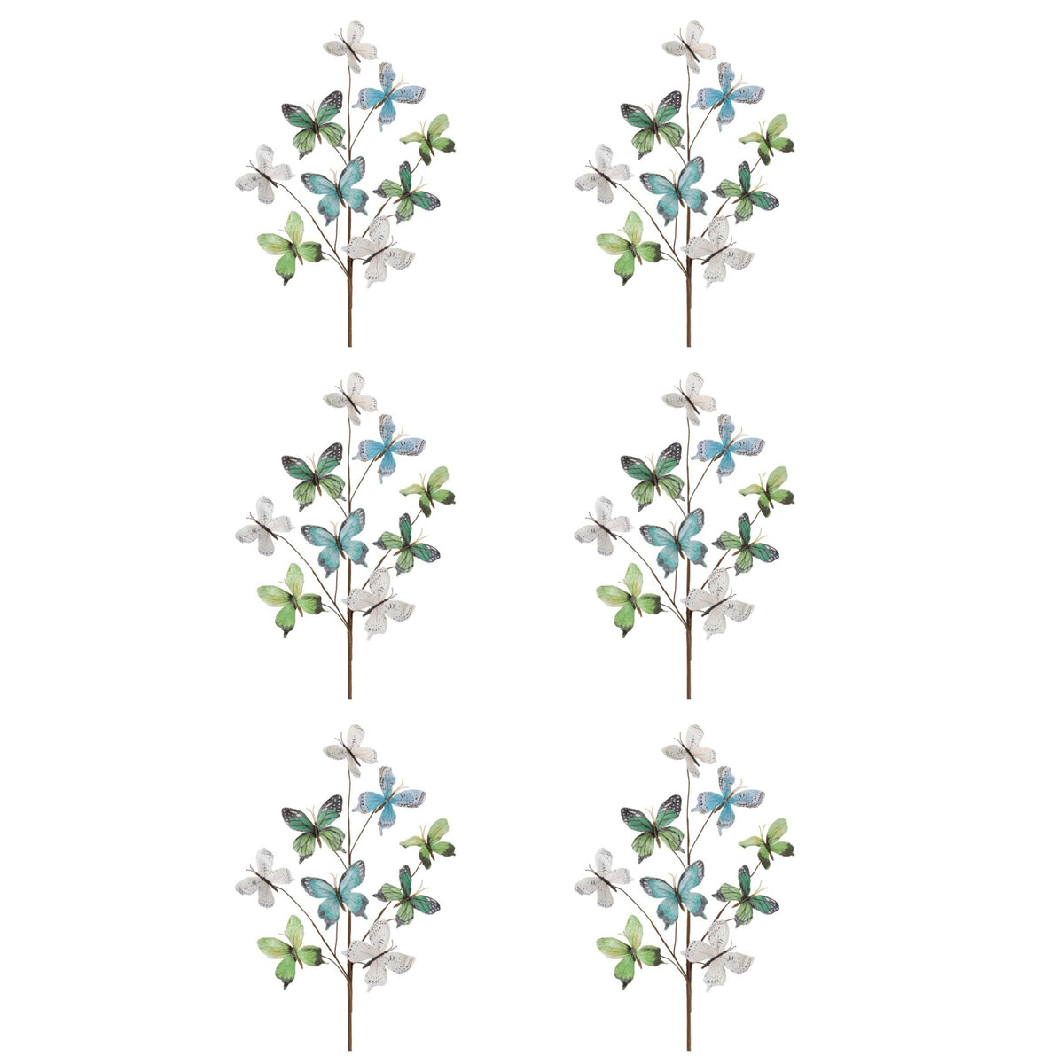 Butterfly Spray (Set of 6) 32”H Polyester -Ship Only