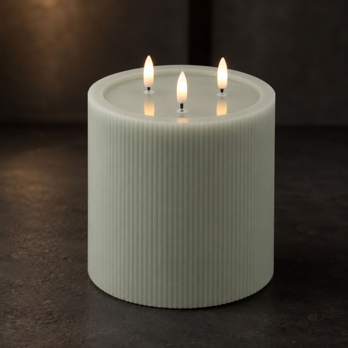 FIA Wick Candle 6"D x 6"H SAGE Wax/Plastic 3 C Batteries Not Included 4 & 8 Hr Timer -Ship Only