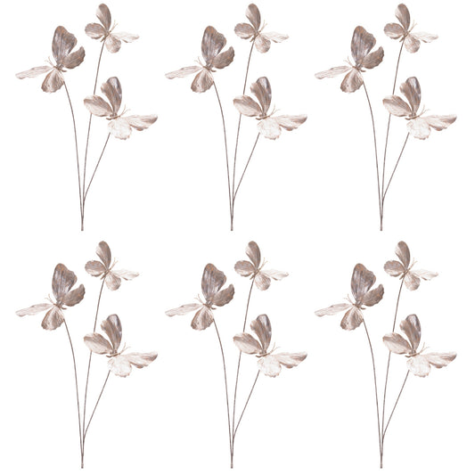 Butterfly Spray (Set of 6) 27”H Polyester -Ship Only