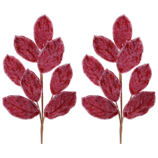 Magnolia Leaf Spray (Set of 2) 27”H Polyester -Ship Only