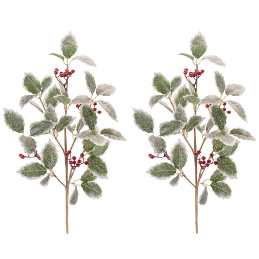 Holly Spray (Set of 2) 28.5”H Polyester -Ship Only