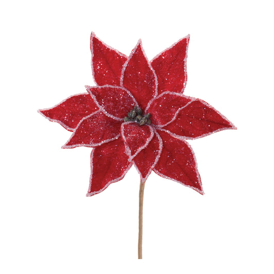 Poinsettia Stem (Set of 2) 22.75”H Polyester -Ship Only