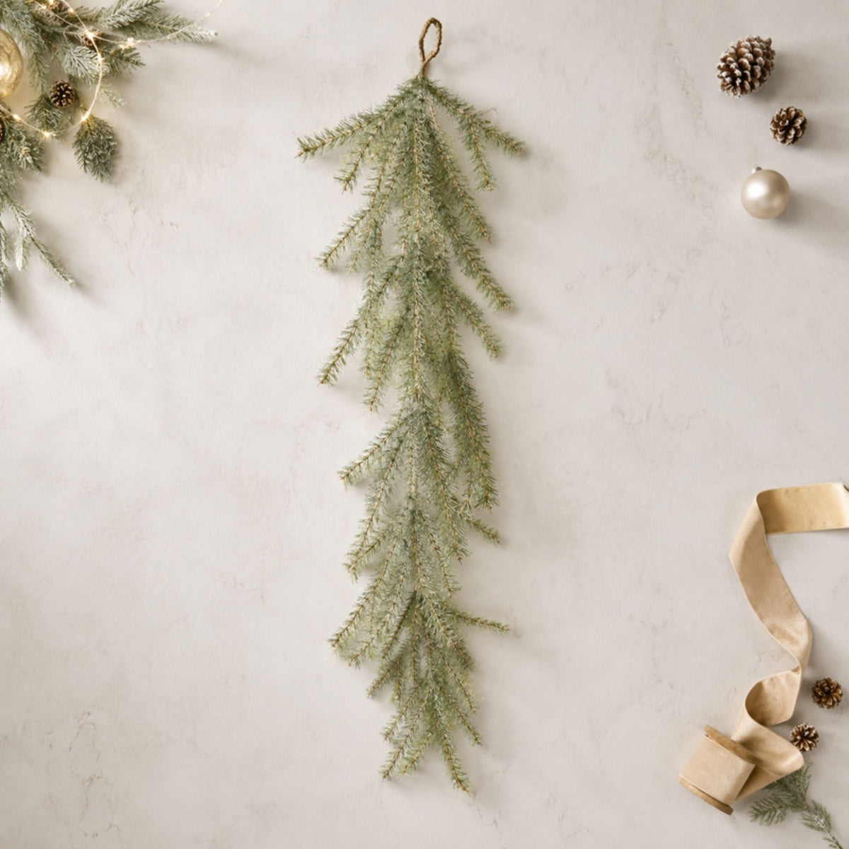 Glitter Pine Garland 48”L Plastic -Ship Only