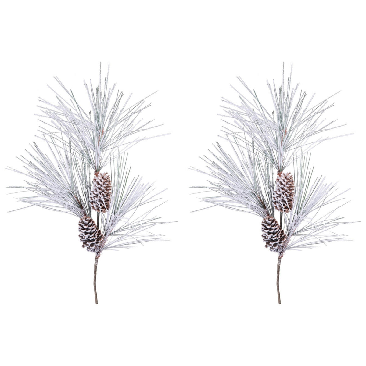 Long Needle Flocked Pine Spray (Set of 2) 45”H PVC -Ship Only