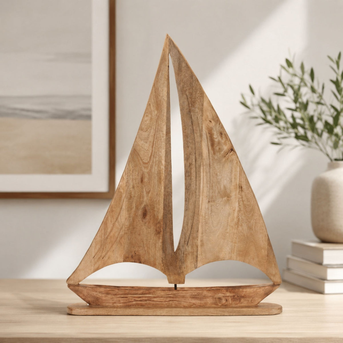 Sailboat 27.5"L x 35.5"H Wood -Ship Only