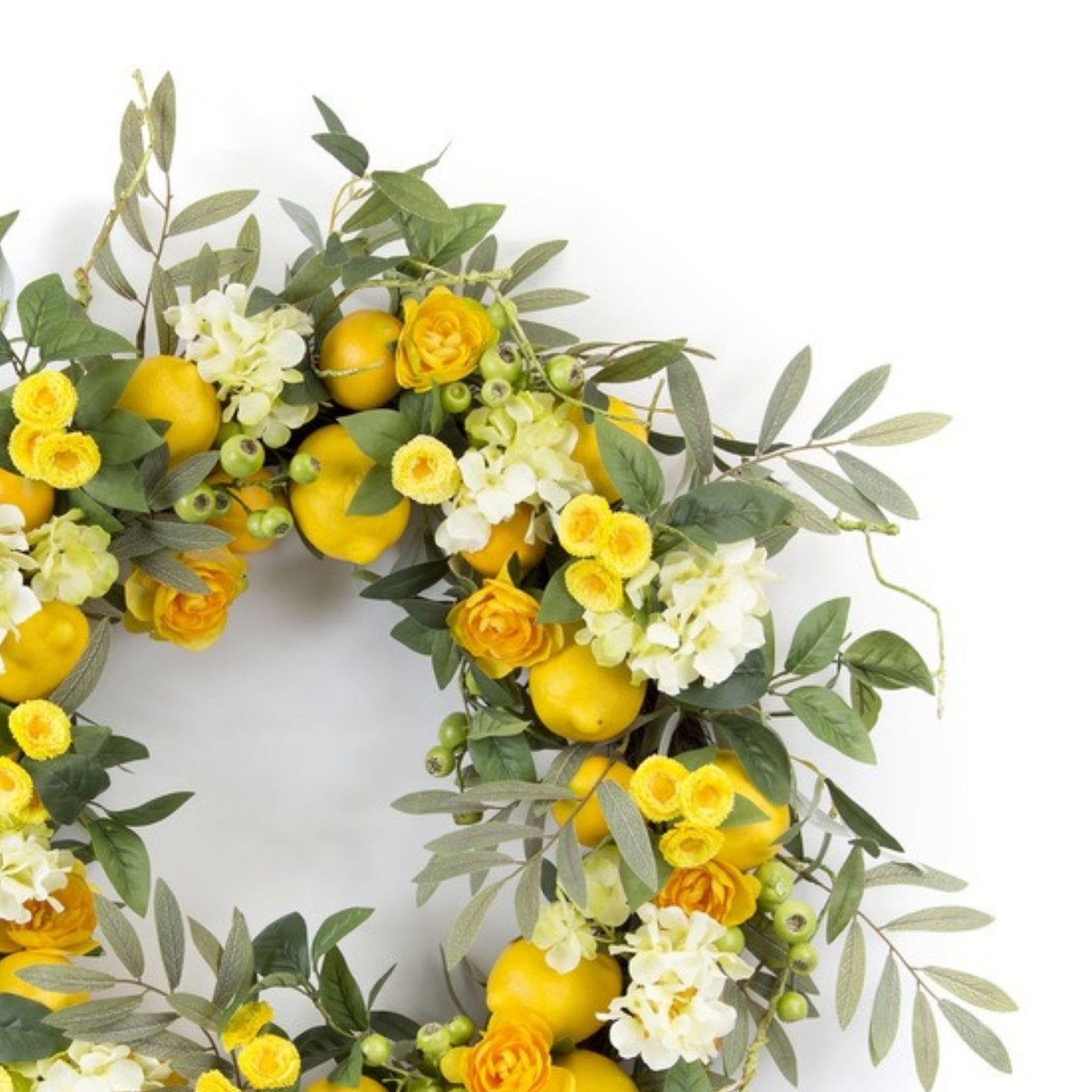 Lemon Floral Wreath 28"D -Ship Only