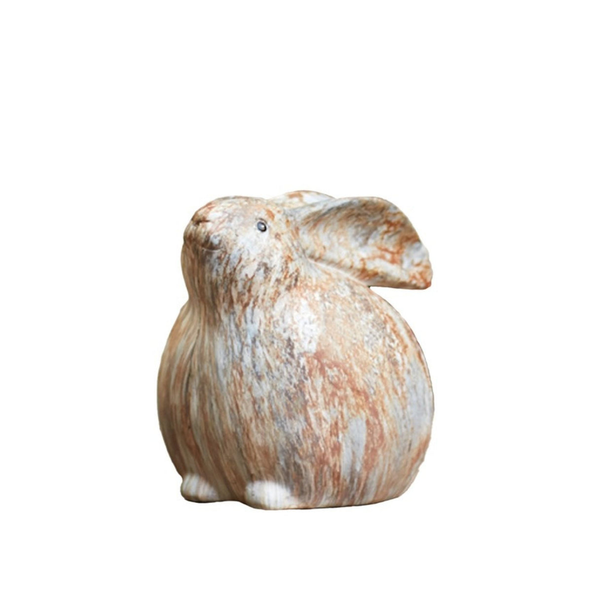 Modern Bunny Rabbit Figurine with Marble Finish (Set of 2) -Ship Only