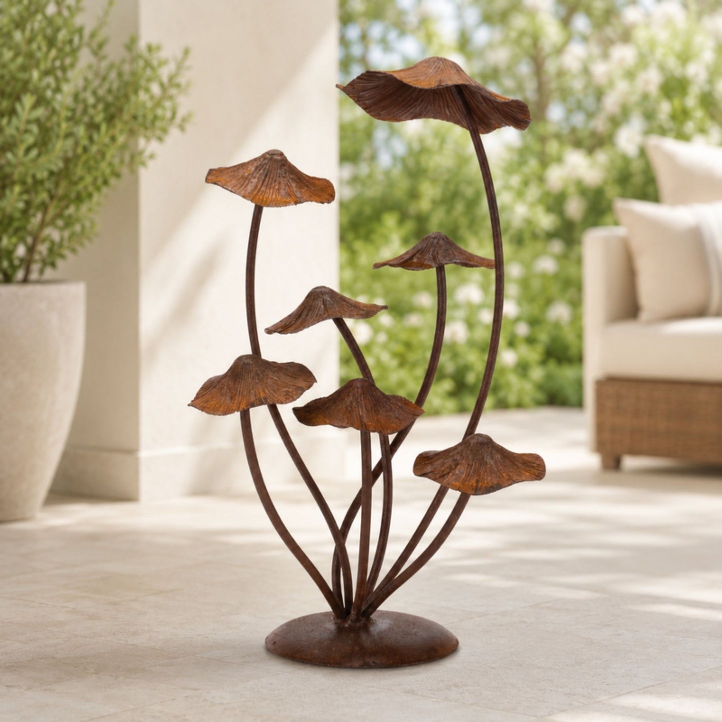 Bronze Metal Mushroom Garden Accent 17"H -Ship Only