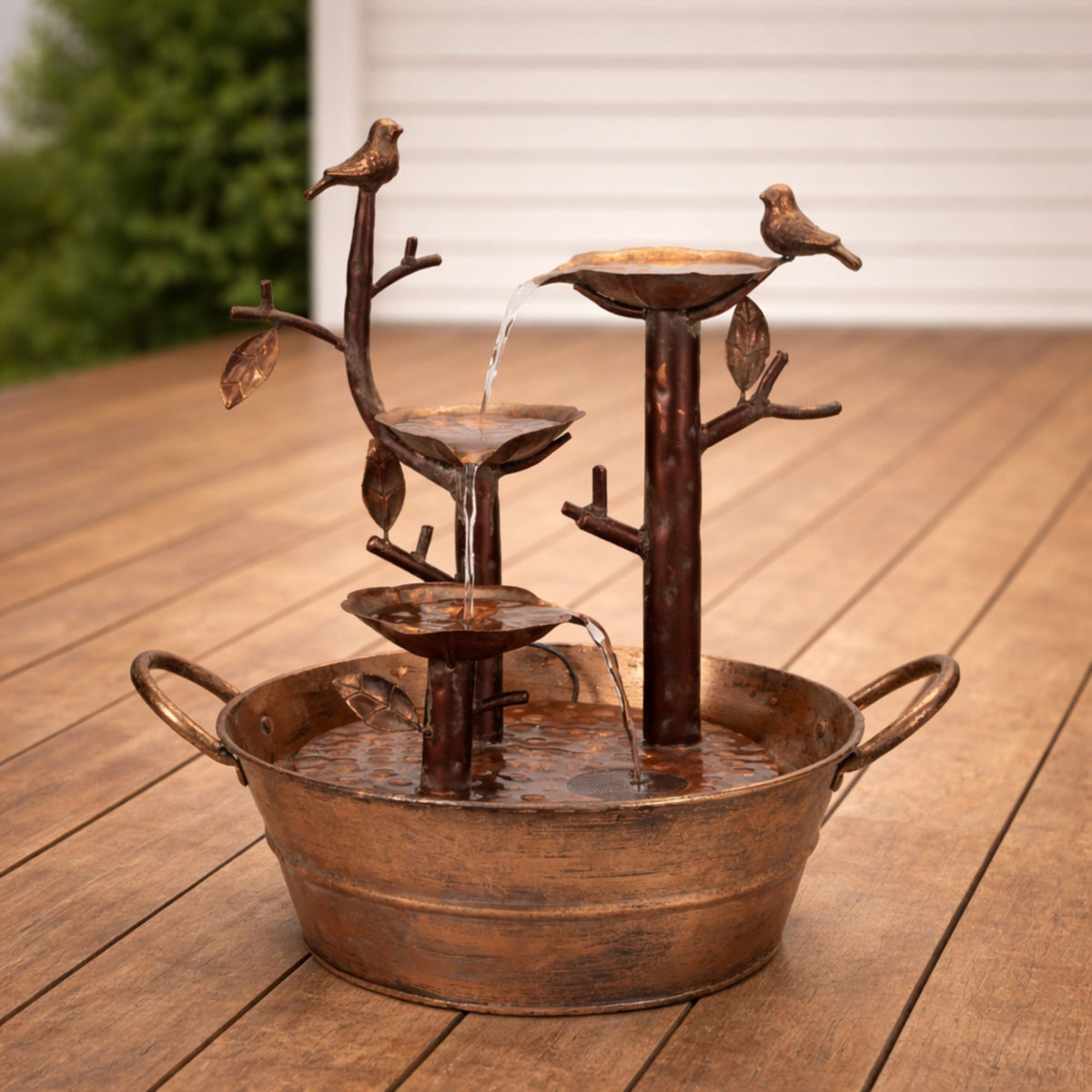 Cascading Iron Bird Branch Fountain 18.5"H -Ship Only