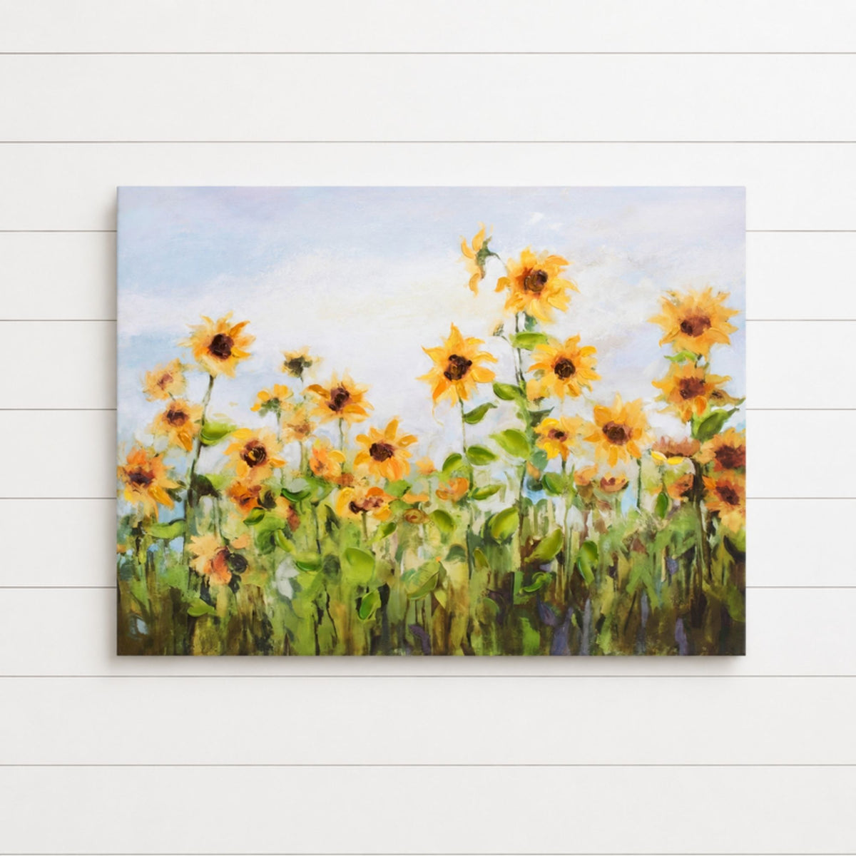 Sunflower Field Canvas Wall Art 32"L -Ship Only