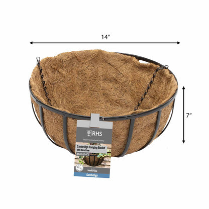 14" Cambridge Premium Hanging Basket with Coco Liner RHS