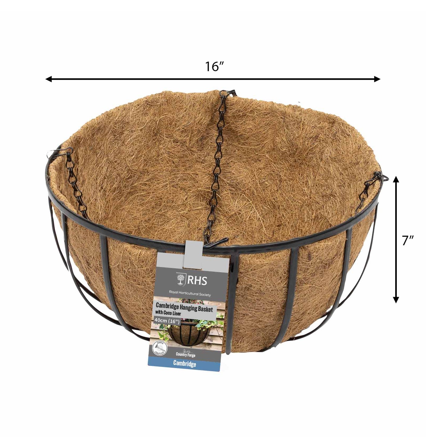 16" Cambridge Premium Hanging Basket with Coco Liner RHS -Ship Only