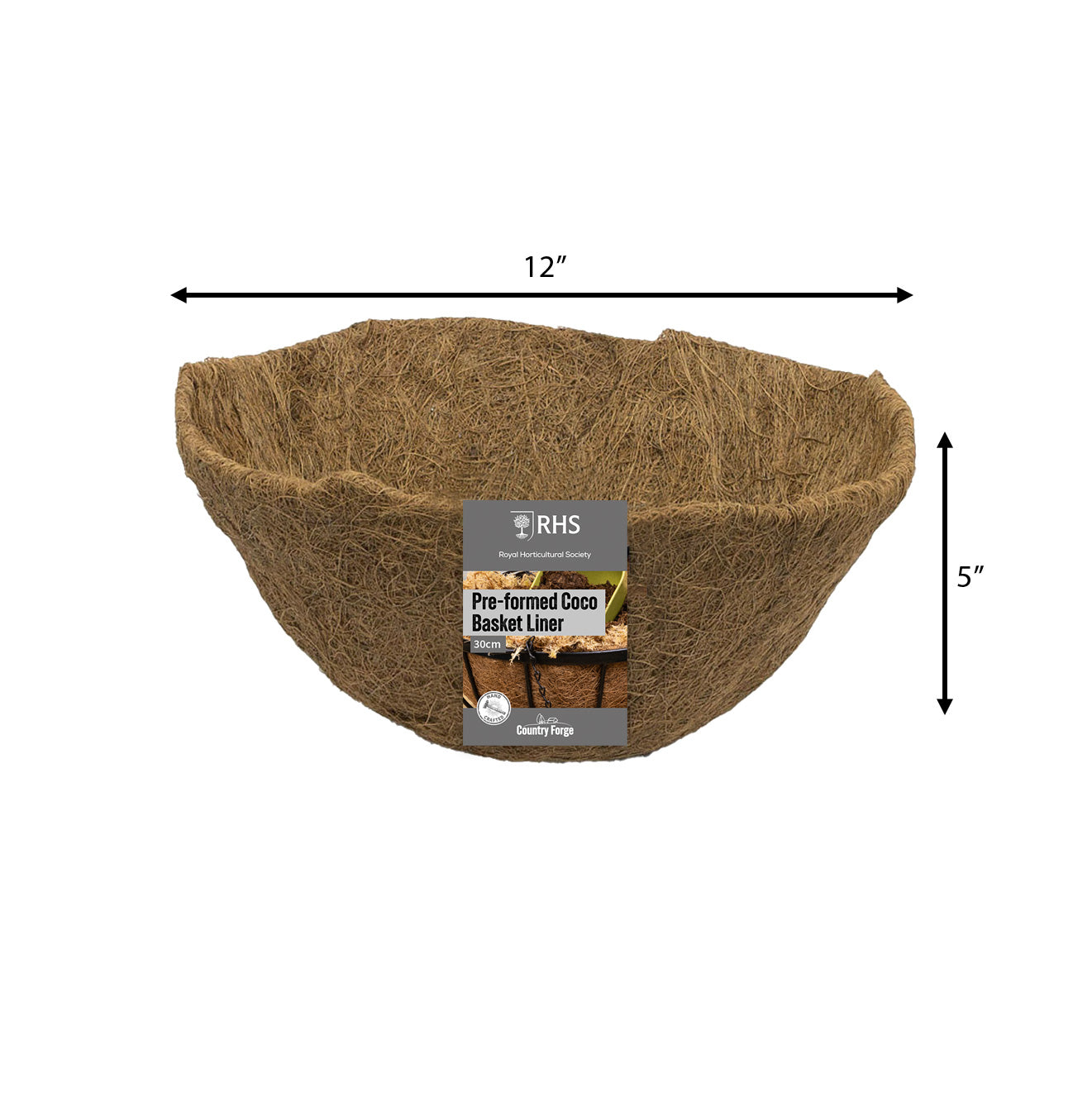 12" Preformed Coco Basket Liner RHS