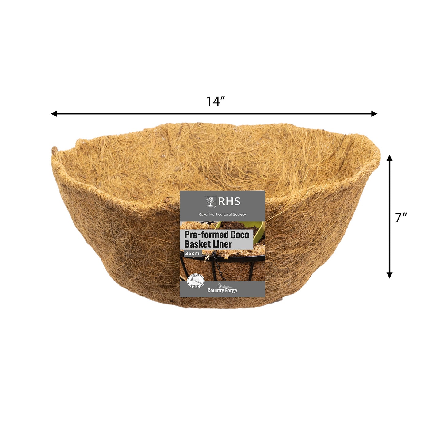 14" Preformed Coco Basket Liner RHS