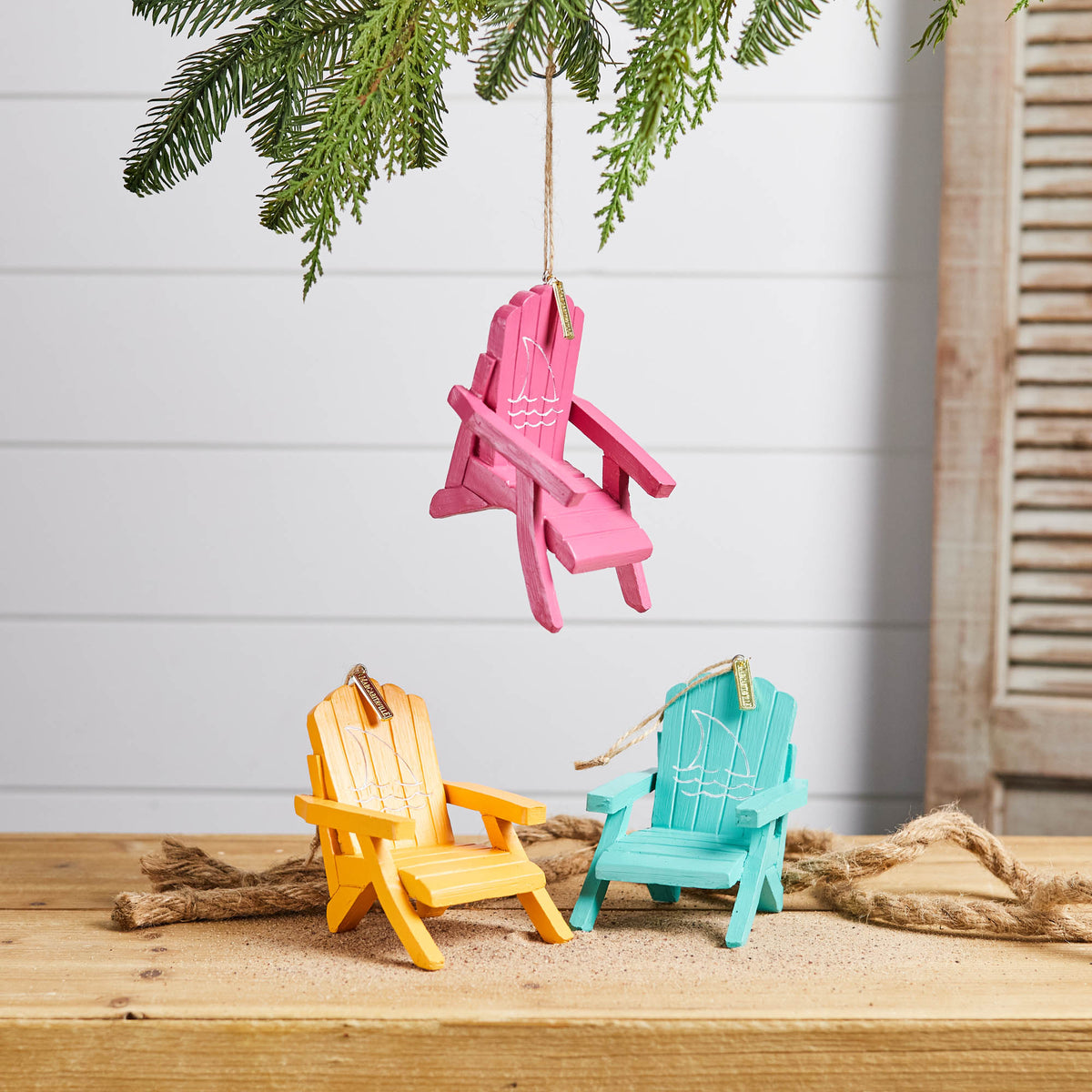Margaritaville Adirondack Chair Ornament (Set of 3) -Ship Only