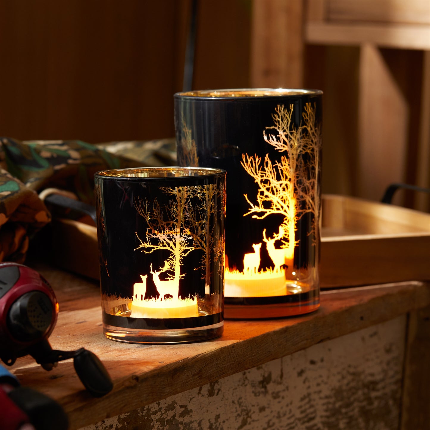 Mossy Oak Deer Candle Holder (Set of 2)