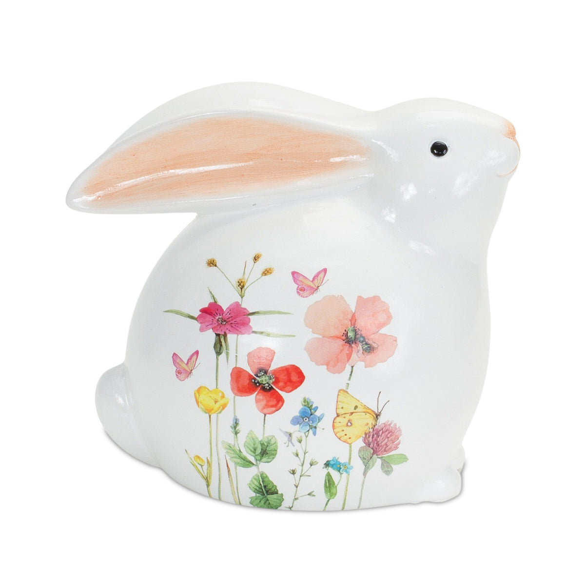 Floral Bunny (Set of 4) 5.5"H, 6.25"H Terra Cotta -Ship Only