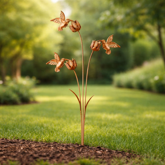 Hummingbird Garden Stake 27.5”H Iron -Ship Only