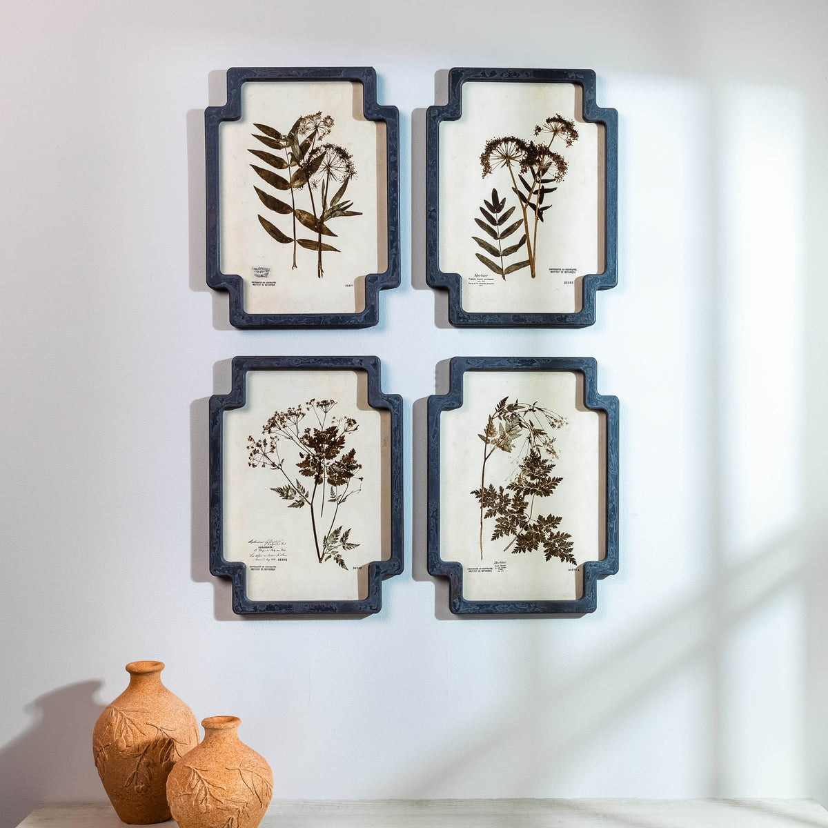 Framed Foliage Print (Set of 4) 11.5"L x 15.5"H Wood/MDF/Glass -Ship Only