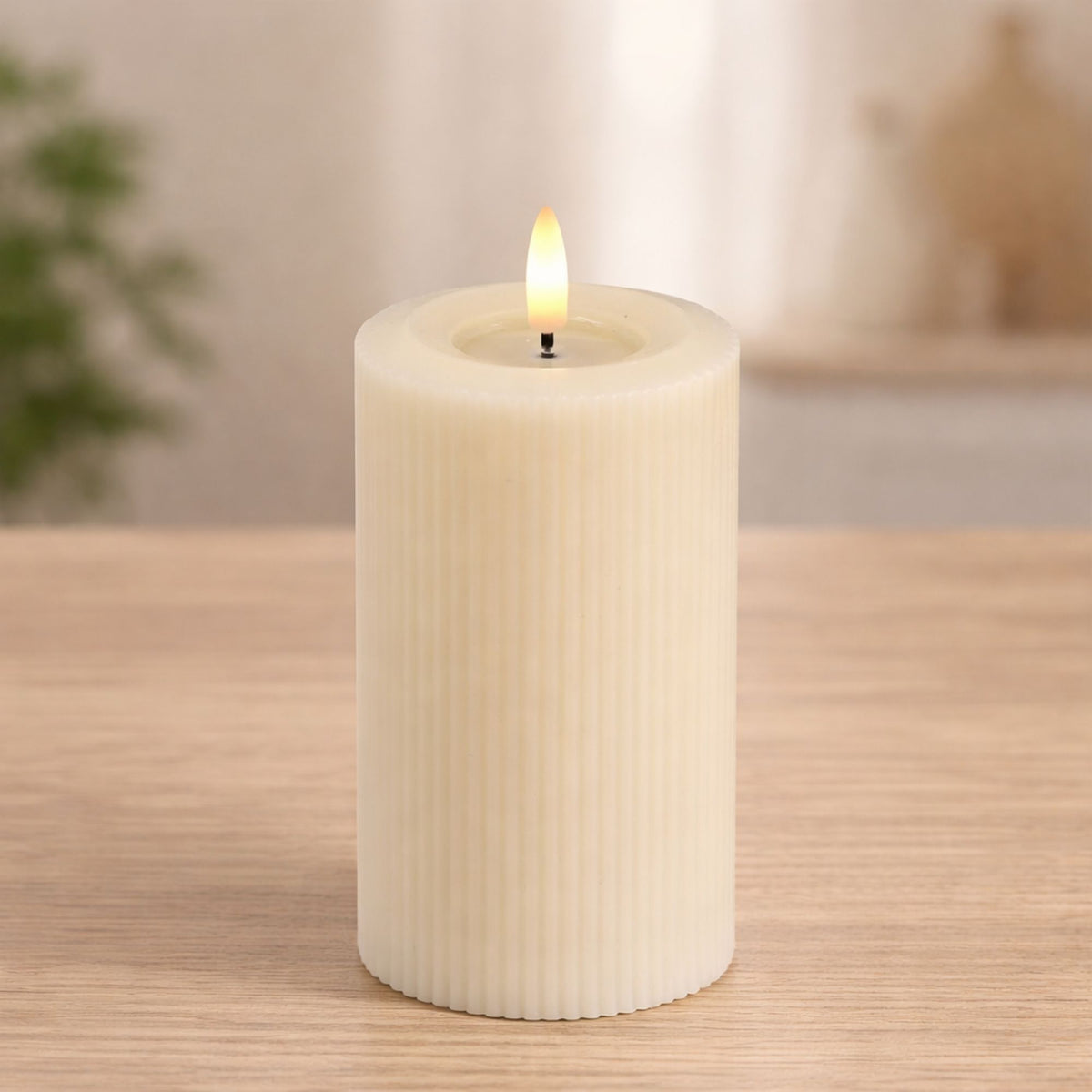 FIA Wick Candle (Set of 2) 3"D x 6"H CREAM Wax/Plastic 2 C Batteries Not Included 4 & 8 Hr Timer