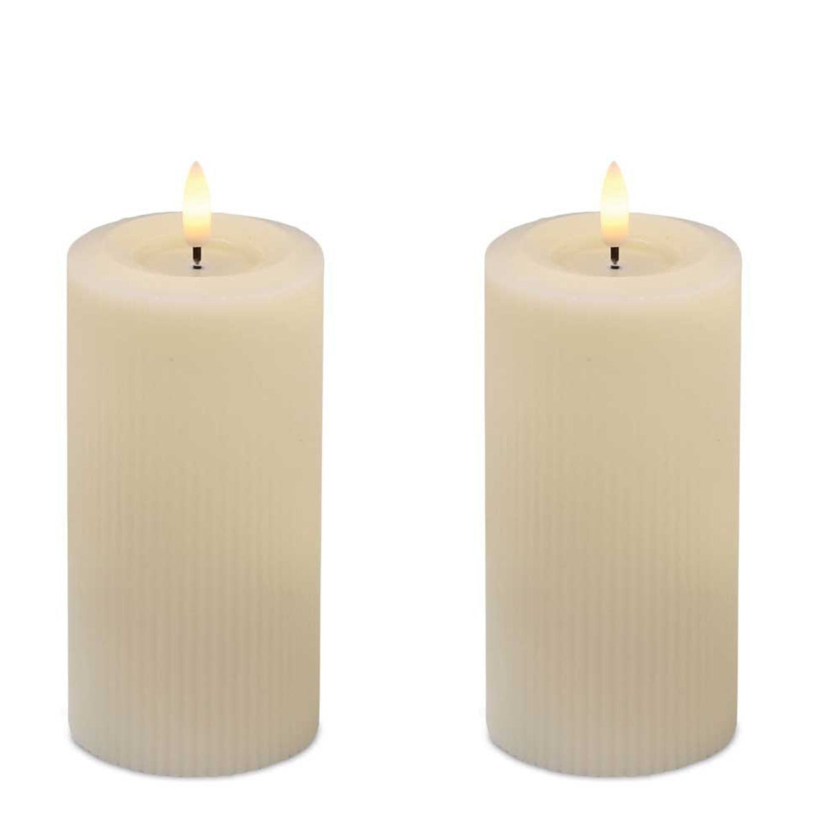 FIA Wick Candle (Set of 2) 3"D x 6"H CREAM Wax/Plastic 2 C Batteries Not Included 4 & 8 Hr Timer