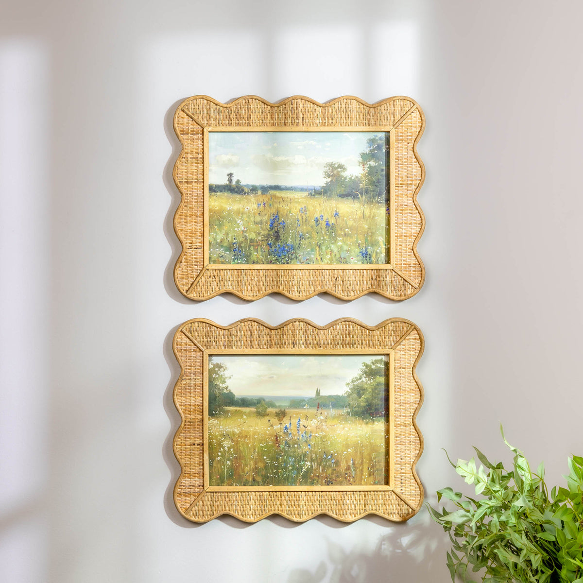 Framed Landscape (Set of 2) 19"L x 15.5"H Bamboo/MDF