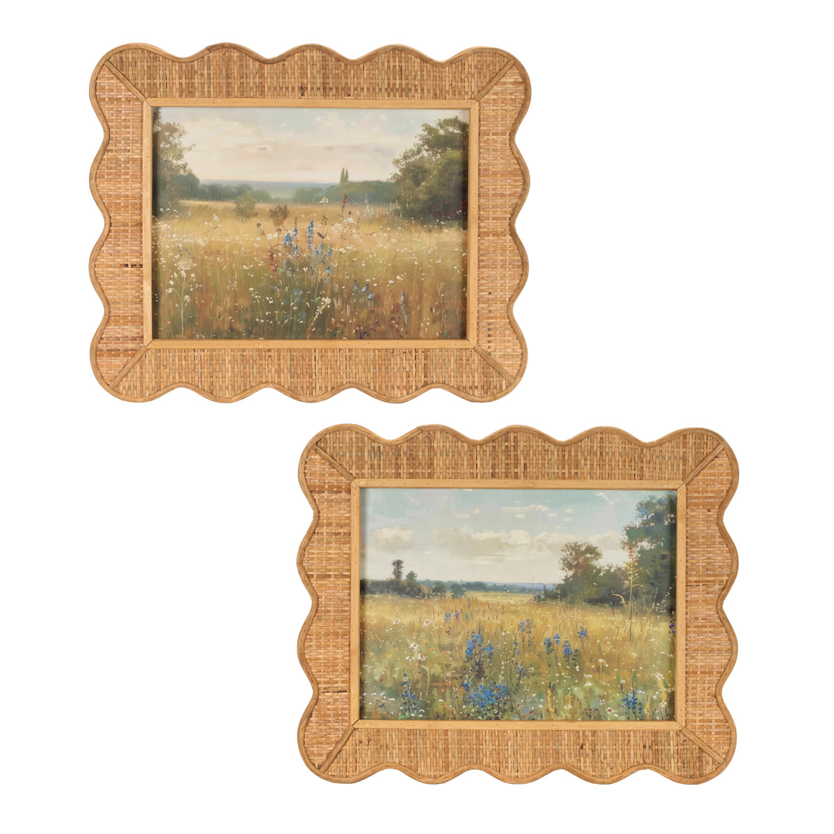 Framed Landscape (Set of 2) 19"L x 15.5"H Bamboo/MDF