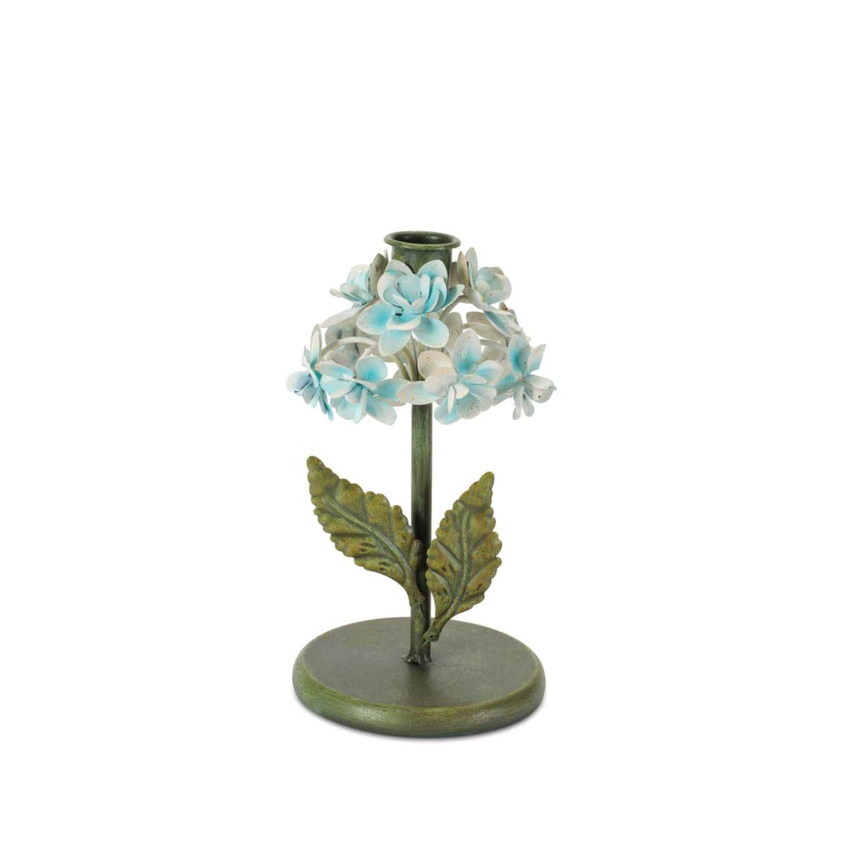 Hydrangea Taper Candle Holder (Set of 2) 7.25"H, 9.25"H Metal -Ship Only