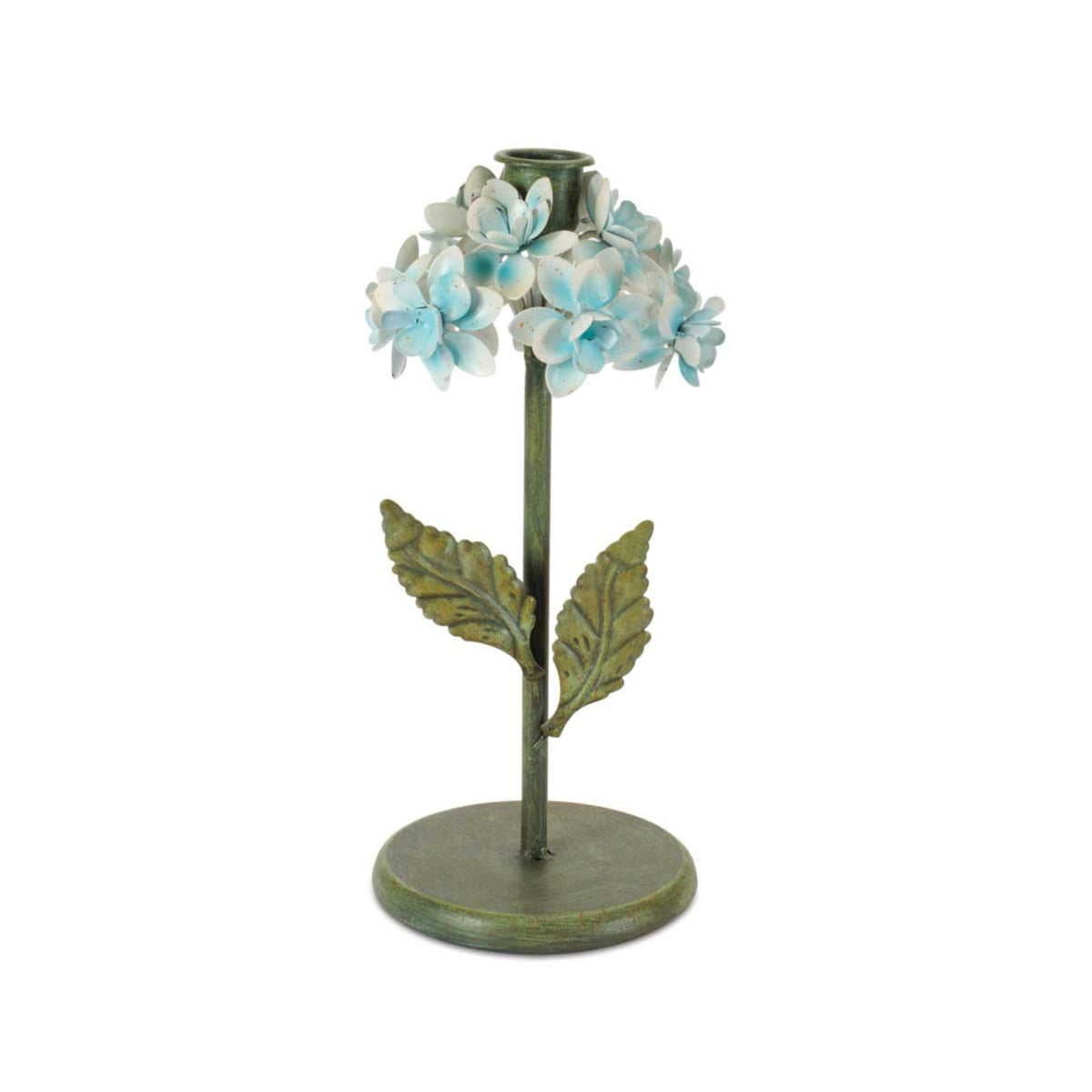 Hydrangea Taper Candle Holder (Set of 2) 7.25"H, 9.25"H Metal -Ship Only