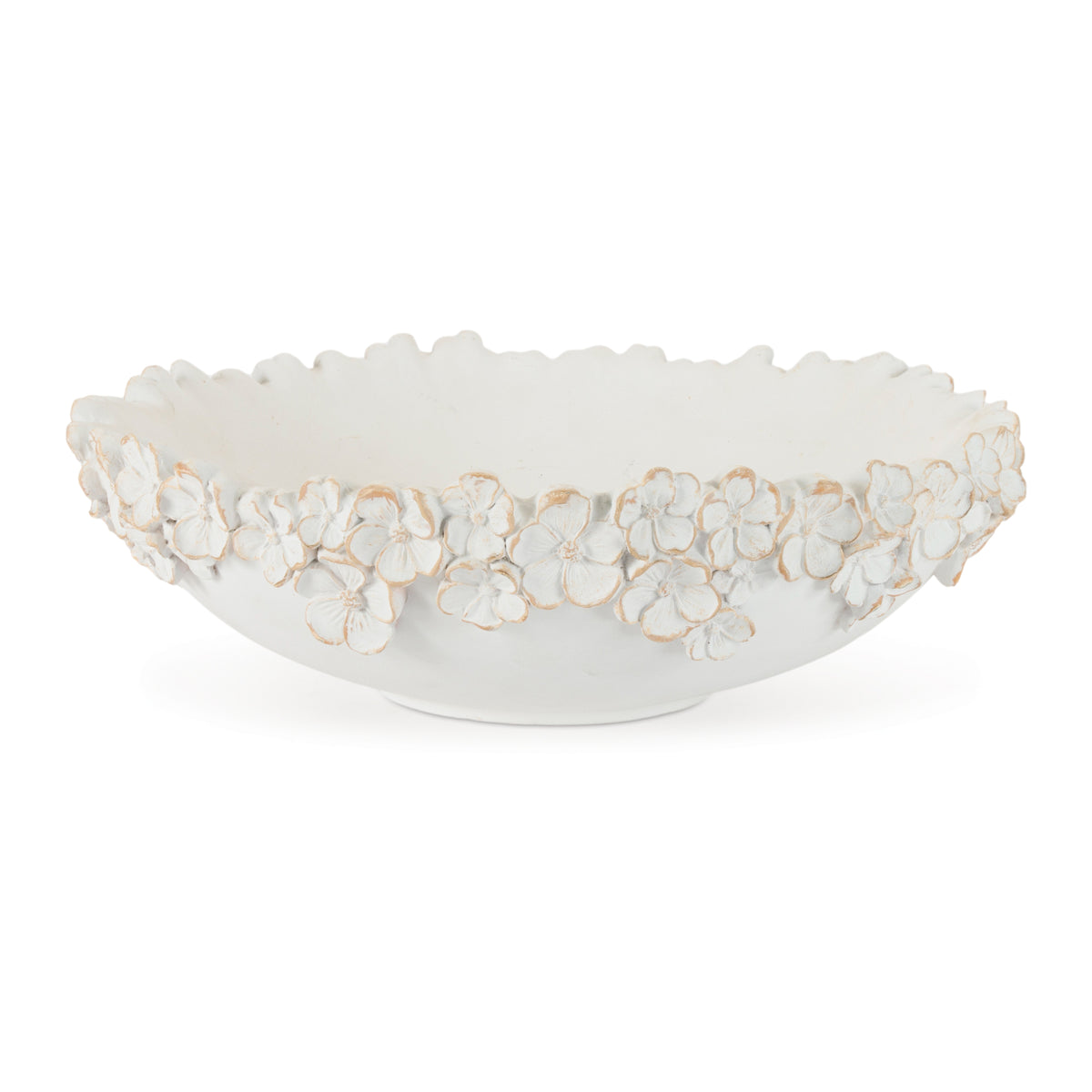 Floral Bowl 12.5"D x 4.25"H Resin -Ship Only
