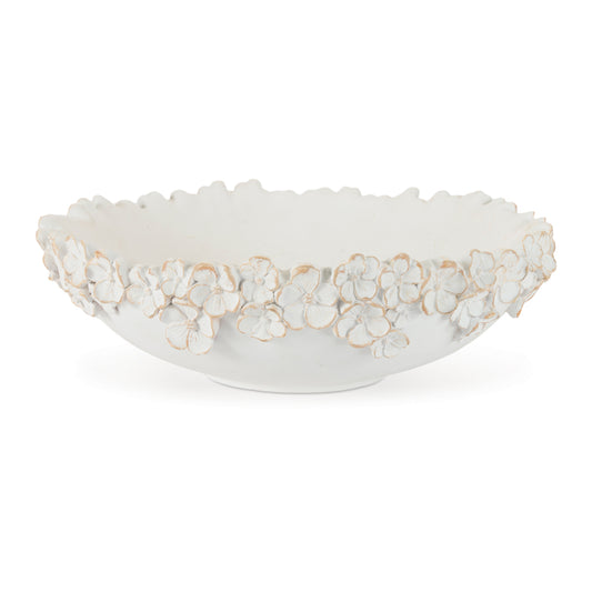 Floral Bowl 12.5"D x 4.25"H Resin -Ship Only