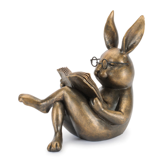 Rabbit Reading 5.25”H Resin -Ship Only