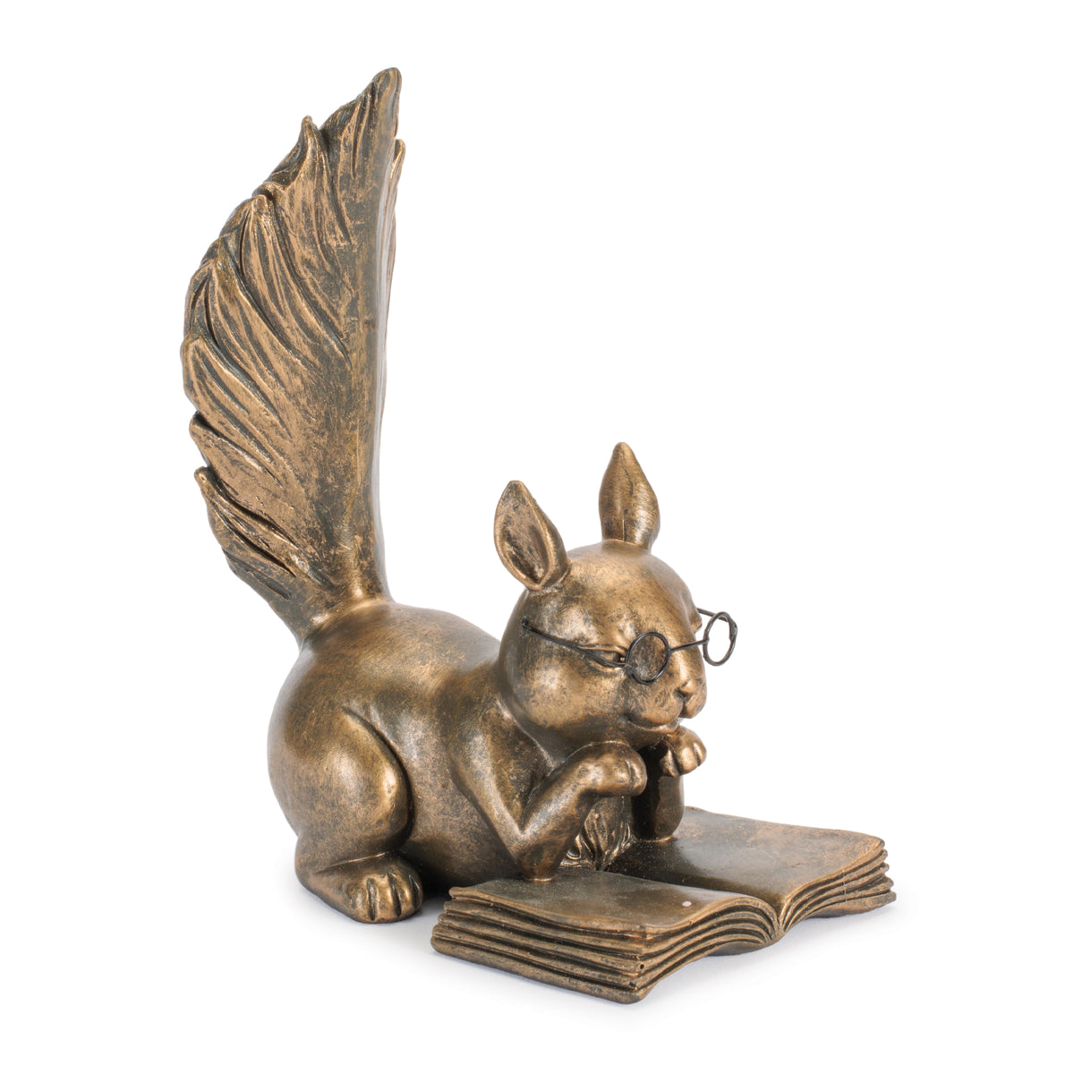 Squirrel Reading 6”H Resin -Ship Only