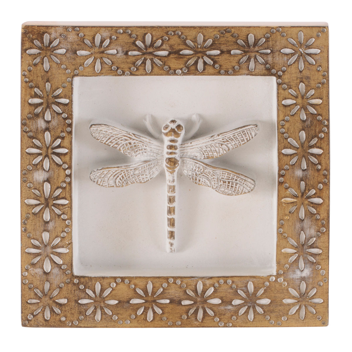 Butterfly/Dragonfly Plaque (Set of 2) 5.75”SQ Resin -Ship Only