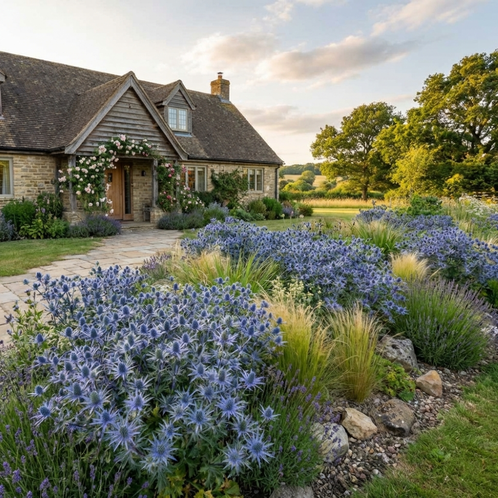 Blue Glitter Sea Holly (Eryngium planum 'Blue Glitter') - QT -Ship Only